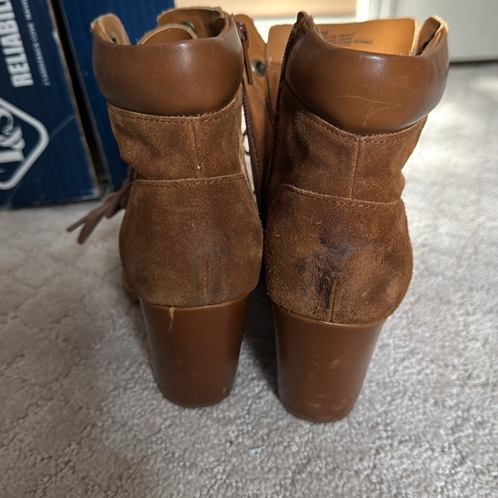 Kork Ease Women Elfa Brown Suede Lace-up Zip Ankle Boots size 8 - Picture 5 of 5